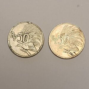 Indonesia 1971 - 50 Rupiah Coin - copper-nickel - KM# 35 - Lot of 2 coins