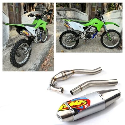 EXHAUST FULL SYSTEM RACING PIPE KIT STAINLESS STEEL FIT KAWASAKI KLX 300R 20-24 Foto 1 de 4