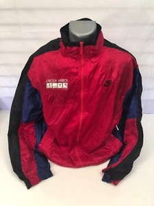 Chaqueta de Pista Vintage Nike Gris Etiqueta con Cremallera Completa Rompevientos Para Hombre XL BLOQUE DE COLOR Rojo - Imagen 1 de 8