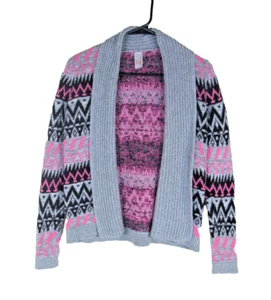 CAT & JACK Girls Size XL 14/16 Open Front Cardigan Sweater Pink Gray Black - Picture 1 of 3