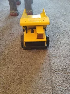 RARE Vintage 1980s Mighty Tonka XMB-975 Metal Dump Truck Yellow Turbo Diesel OOP - Picture 1 of 11