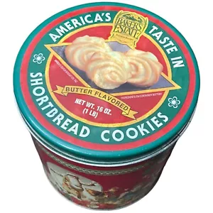 Lata de galletas de pan corto vintage Baker's Estate ~ diseño Feliz Navidad - Imagen 1 de 6