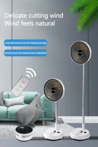 Portable Folding Fan 6000mAh USB Remote Control Air Cooler Silent Rechargeable - Picture 1 of 10