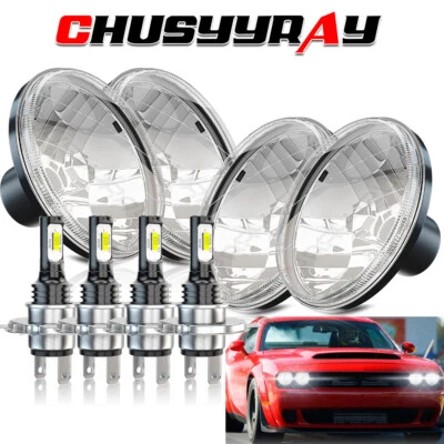 Faro proyector LED 4 piezas 5-3/4" 5,75 pulgadas para Volvo VHD 2001-2019 Jaguar XJS Foto 1 de 4