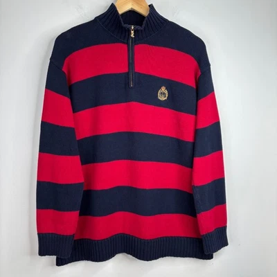 Suéter De Colección Lauren Ralph Lauren Rayas 1/4 Cremallera XL Algodón EE. UU. Preppy Dinero Antiguo Foto 1 de 4