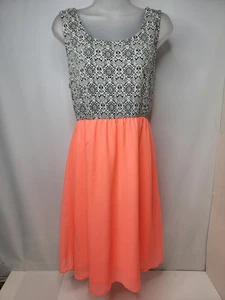 Cantata Dress Size XL Sleeveless Tank Lined Black White Peach Pink 1X Women's - Picture 1 of 8