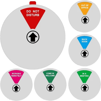 6 opciones letreros de puerta de oficina, en una reunión, no molestar, fuera de oficina, trabajando Foto 1 de 4