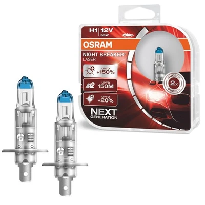 2x OSRAM H1 NIGHT BREAKER LASER Next Generation 3200K in DuoBox Halogen - Bild 1 von 4