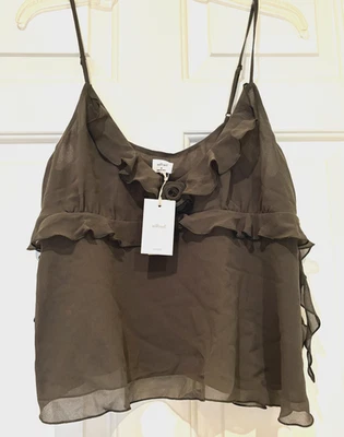 Aritzia Blouse Wilfred Sleeveless Shirt Olive Size Womens M NEW $88 Christmas - Image 1 of 4
