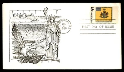Mayfairstamps US FDC 1968 Flag of Phila Light Horse Constitution First Day Cover - Image 1 of 2