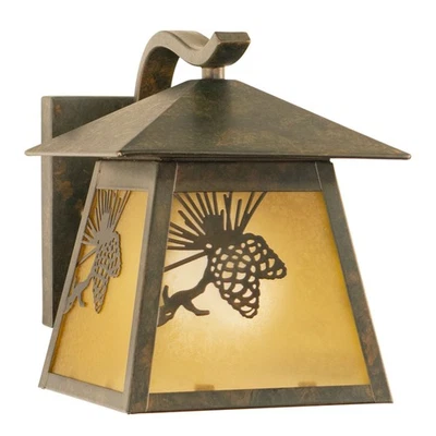 Whitebark 1-Light Outdoor Wall Sconce in Rustic and Lantern Style 8 Inches Tall - Image 1 of 4
