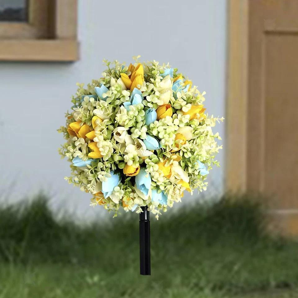 Flor Artificial Jardín Estaca Decoración Decorativa Elegante Regalo Flor Realista Foto 1 de 1