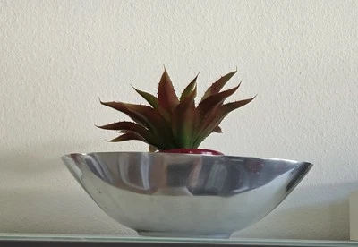 Modernes Pflanzgefäß  Schiffform silber ca. 47 X 19,5 cm f Blumen ORCHIDEEN ETC. - Bild 1 von 3