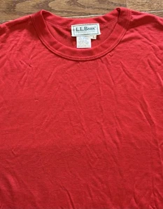 Camisa LL Bean Grande Para Hombre 100% Seda Capa Base Manga Corta Top Rojo De Colección Freeport - Imagen 1 de 7