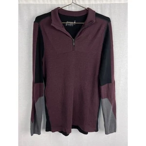 Smartwool Sweater Mens Medium Intraknit Wool 250 1/4 Zip Pullover Base Layer - Picture 1 of 6