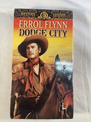 DODGE CITY (vhs) Errol Flynn VG Cond. Rare. MGM Sealed New in Box Foto 1 de 4