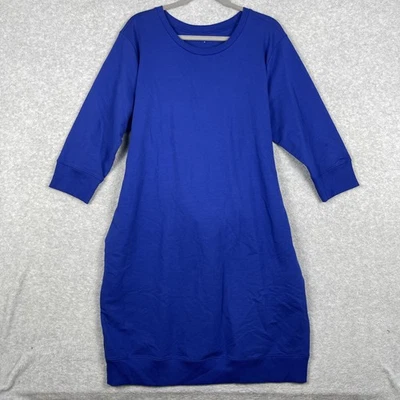 Universal Standard Misa Tie Sweatshirt Dress Blue Womens Size S Lounge Travel - Image 1 of 4
