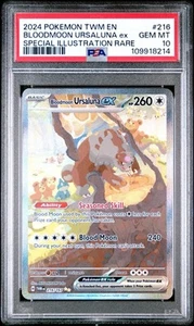 PSA 10 2024 POKEMON TWILIGHT MASQUERADE BLOODMOON URSALUNA EX 216/167 - Picture 1 of 2