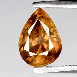 π 1.74ct 7.7x5.5mm Pear Natural Champagne Zircon - Unheated, Tanzania Gemstone - Picture 1 of 4