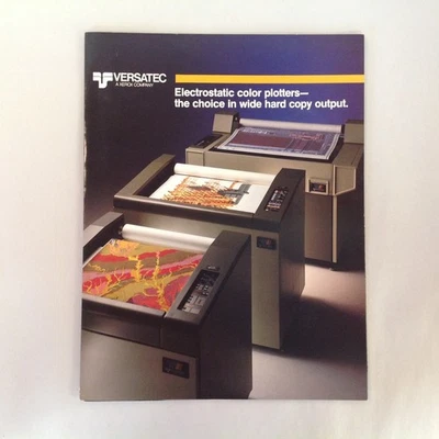 Vintage 1985 Versatec A Xerox Company Color Electrostatic Plotters Sales Booklet - Image 1 of 4