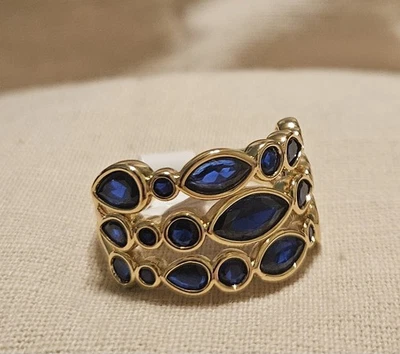 Chapado en oro zafiro azul For The Nights You Forgot RG99164 Bomb Party BP talla 8 Foto 1 de 4