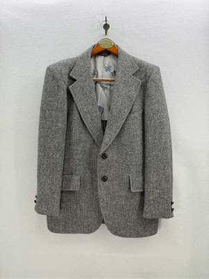 Blazer Abrigo Deportivo Grande Harris Tweed Para Hombres Gris Lana Escocesa Tejido a Mano Foto 1 de 4