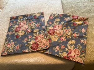 DE COLECCIÓN* CORTINAS FLORALES AZULES LARGAS FORRADAS "EDDIE BAUER HOME" #335 - Imagen 1 de 8