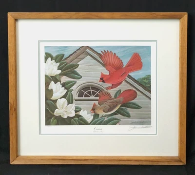 Impresión editada firmada por John Ruthven, "Cardenales" y Magnolia, 465/600, 1984 Foto 1 de 4