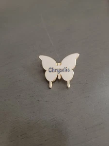 RARE CHRYSALIS RECORDS promo White Butterfly Pin - Picture 1 of 1