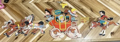 De colección 1950’s 5 piezas decoración de pared para niños vaqueros tema occidental Dolly Toy Co Foto 1 de 4