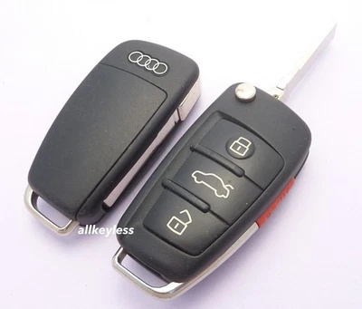 1 OEM AUDI Q7 A6 S6 flip keyless entry remote fob IYZ3314 + NEW "8E" CHIP & KEY - Image 1 of 3