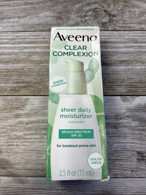 Aveeno 透明复合物透明日常保湿霜 SPF 30 2.5 盎司 ~ 过期日期 — 第 1/4 张图片