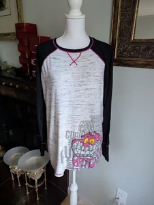Disney Store Cheshire Cat "Curiouser" Women's XL Long Sleeve Shirt Alice - Picture 1 of 10