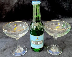 “Babycham” Vintage Glasses Set of Two - Picture 1 of 9