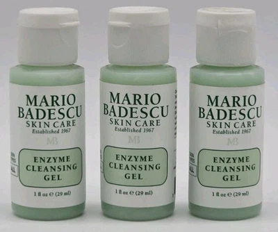 3 x Mario Badescu Gel Limpiador Enzima Limpiador Facial Viaje 1oz/29 ml Cada uno Foto 1 de 2