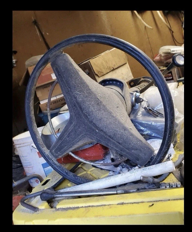 1974 Plymouth Satellite Complete Steering Wheel Column Assembly With Key - Image 1 of 3