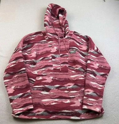LL Bean Sudadera con Capucha Mujer XL Regular Rojo Camuflaje Vellón 1/2 Cremallera Pullover Grueso Foto 1 de 4
