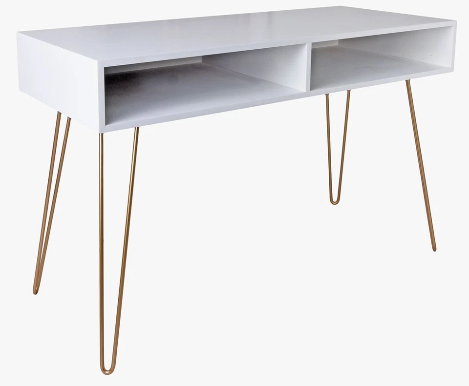 Schreibtisch Weiss Homeoffice Tisch Computertisch Holztisch Bürotisch Skandi  - Bild 1 von 4