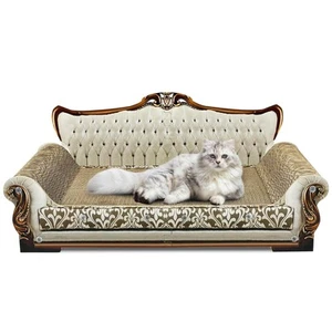Luxury Cardboard Cat Scratcher Sofa Bed, Couch Shaped Cat Scratching Board, C... - Picture 1 of 8