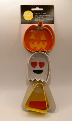 NUEVO Wilton Halloween Fantasma Calabaza Caramelo Maíz Juego de 3 Cortador de Galletas Foto 1 de 3