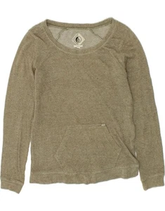 VOLCOM Womens Sweatshirt Jumper UK 14 Large Khaki BU04 - Picture 1 of 5