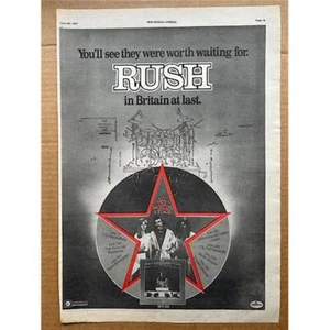 RUSH ALL THE WORLDS A STAGE(A) POSTER SIZED original music press advert from 197 - Picture 1 of 1