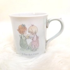 Vtg Precious Moments Coffee Mug A Purr-Fect Friend 1985 Cup Girls W/ cat