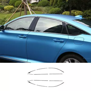 Para Honda Accord 2018-2022 Acero Negro Ventana Coche Moldura Tira Cubierta Borde - Imagen 1 de 8