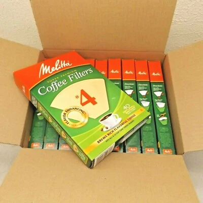 (10) Filtro de cono marrón natural Melitta 624404 #4 40 unidades = 400 filtros Foto 1 de 2