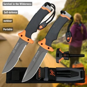 Military Fixed Blade Knife Camping Hunting Tactical Survival Kit Fire Starter US - Picture 1 of 22