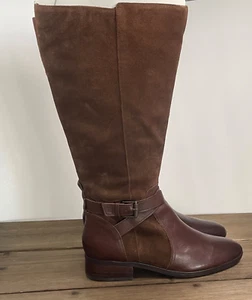 Naturalizer Women's Rena Knee High Boots Size 9 Chocolate Leather Wide Calf - Picture 1 of 15