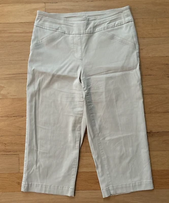 Pantalones capri cortos caqui elásticos Alia - para mujer talla 8 Foto 1 de 3