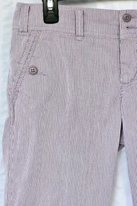 American Eagle Pants Capri Women's 4 Purple White Seersucker Cropped EXCELLENT - Picture 1 of 13