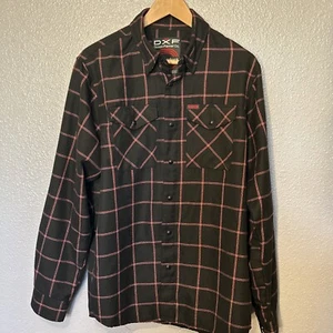 DXF Dixxon Flanellhemd Co GRIDLOCK Medium kariert schwarz Knopf Druckknopf - Bild 1 von 15